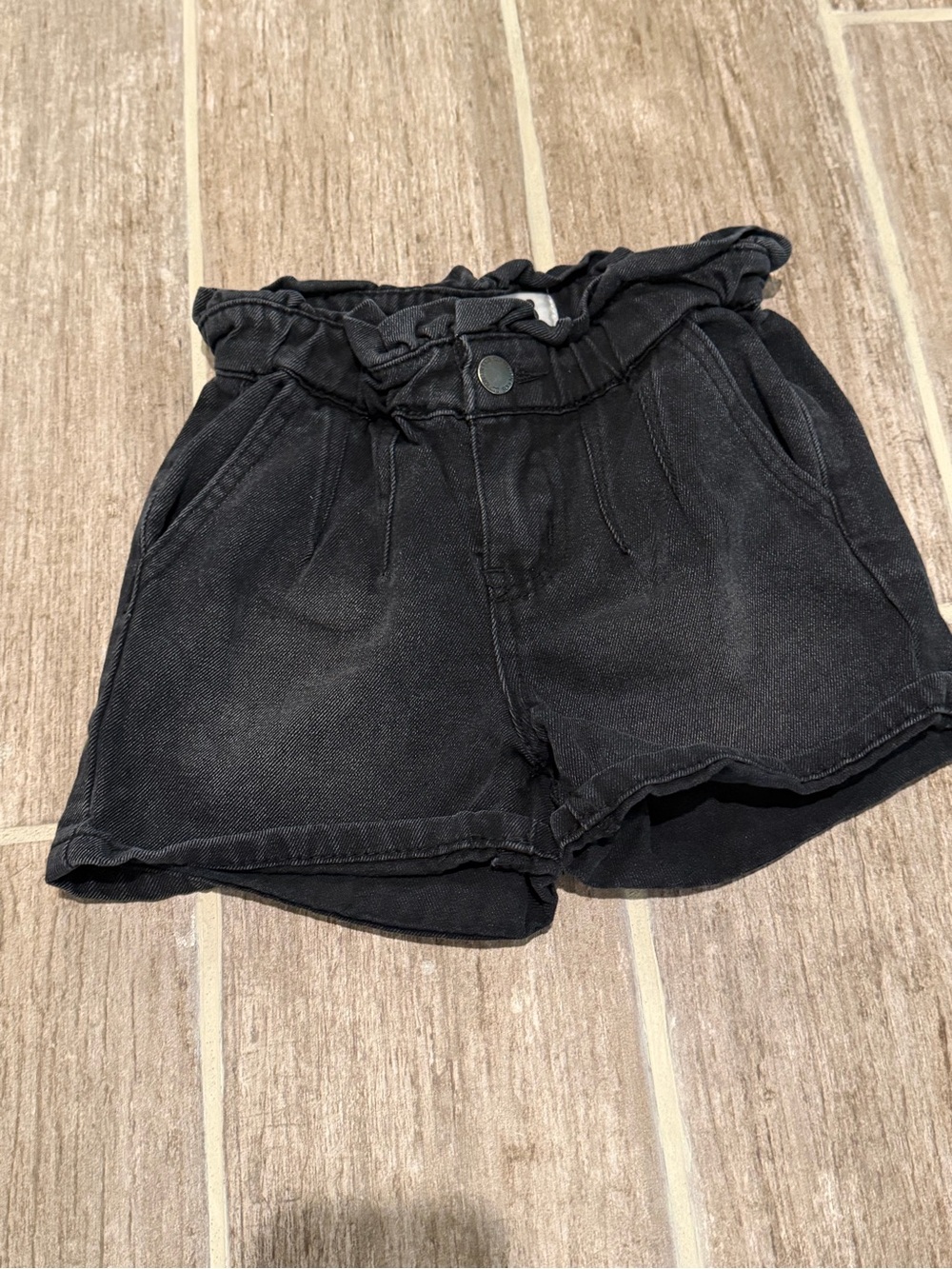 Cotton On Black denim shorts with ruffle waistband high waisted girls
